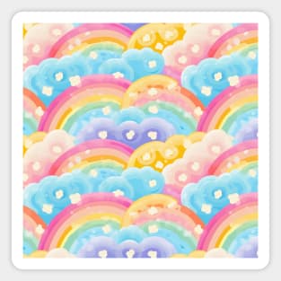 Cute Rainbows and Clouds Magnet